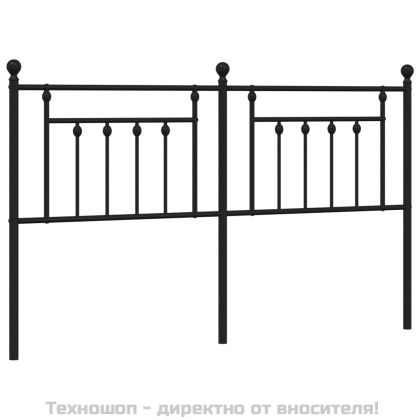 Метална резервна табла за легло, черна, 180 см