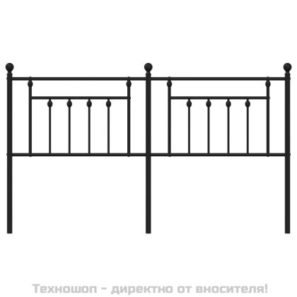 Метална резервна табла за легло, черна, 180 см