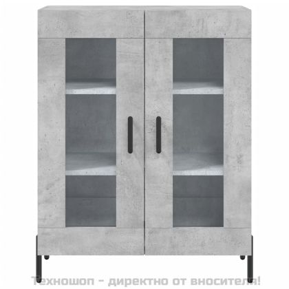 Сайдборд, бетонно сив, 69,5x34x90 см, инженерно дърво