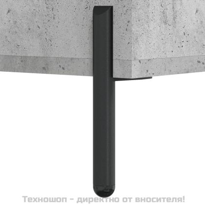Сайдборд, бетонно сив, 69,5x34x90 см, инженерно дърво