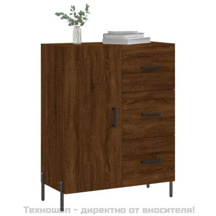 Сайдборд, Кафяв дъб, 69,5x34x90 см, инженерно дърво