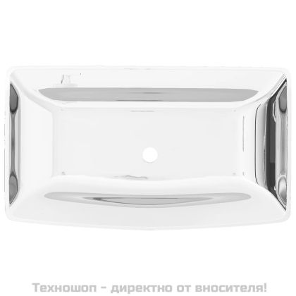 Мивка, 71x38x13,5 см, керамична, сребриста