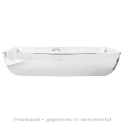 Мивка, 71x38x13,5 см, керамична, сребриста