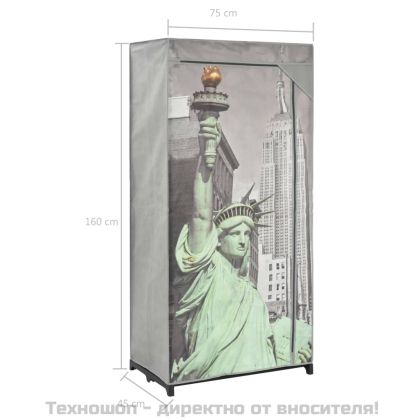 Гардероб Ню Йорк, 75x45x160 см, текстил