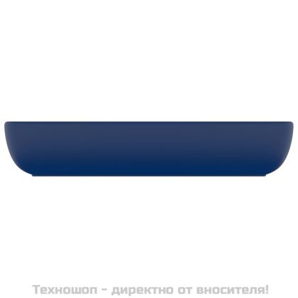 Луксозна правоъгълна мивка матово тъмносиня 71x38 см керамика