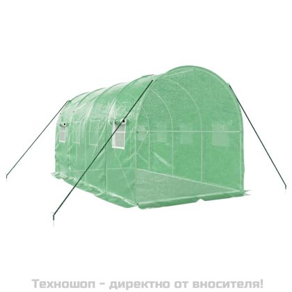 Оранжерия със стоманена рамка зелена 8 м² 4x2x2 м