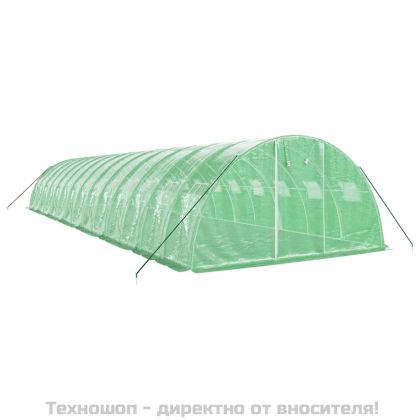 Оранжерия със стоманена рамка зелена 56 м² 14x4x2 м