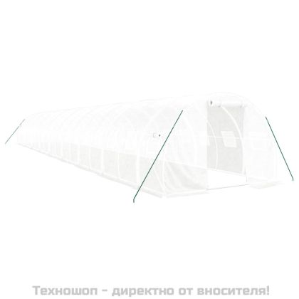 Оранжерия със стоманена рамка бяла 54 м² 18x3x2 м