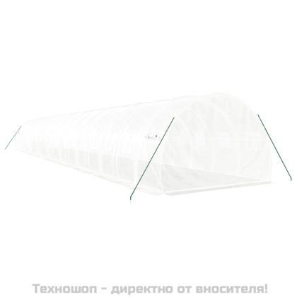 Оранжерия със стоманена рамка бяла 54 м² 18x3x2 м