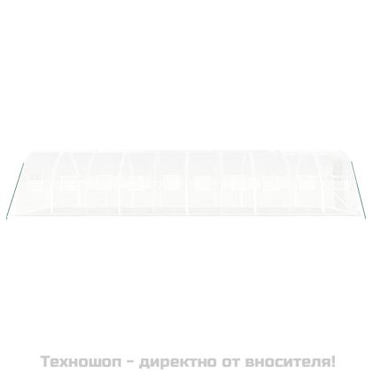 Оранжерия със стоманена рамка бяла 30 м² 10x3x2 м