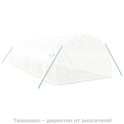 Оранжерия със стоманена рамка бяла 30 м² 10x3x2 м