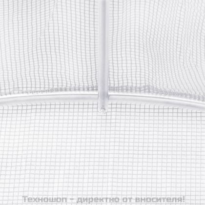 Оранжерия със стоманена рамка бяла 30 м² 10x3x2 м