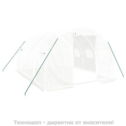 Оранжерия със стоманена рамка, бяла, 12 м², 4x3x2 м