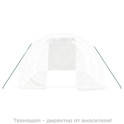 Оранжерия със стоманена рамка, бяла, 12 м², 4x3x2 м