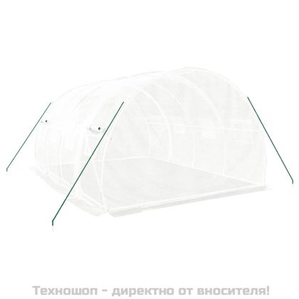 Оранжерия със стоманена рамка, бяла, 12 м², 4x3x2 м