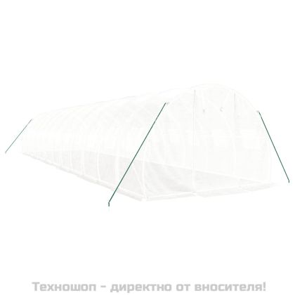 Оранжерия със стоманена рамка бяла 36 м² 12x3x2 м