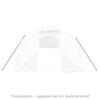 Оранжерия със стоманена рамка бяла 36 м² 12x3x2 м