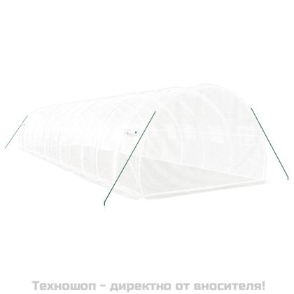 Оранжерия със стоманена рамка бяла 36 м² 12x3x2 м