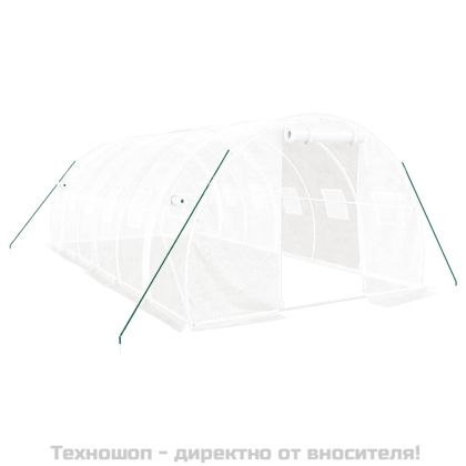 Оранжерия със стоманена рамка бяла 18 м² 6x3x2 м