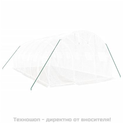 Оранжерия със стоманена рамка бяла 18 м² 6x3x2 м