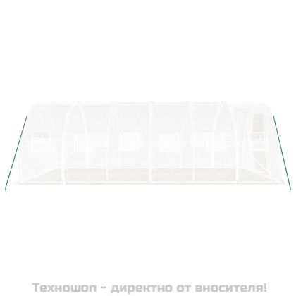 Оранжерия със стоманена рамка бяла 18 м² 6x3x2 м