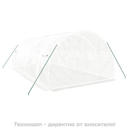 Оранжерия със стоманена рамка бяла 18 м² 6x3x2 м