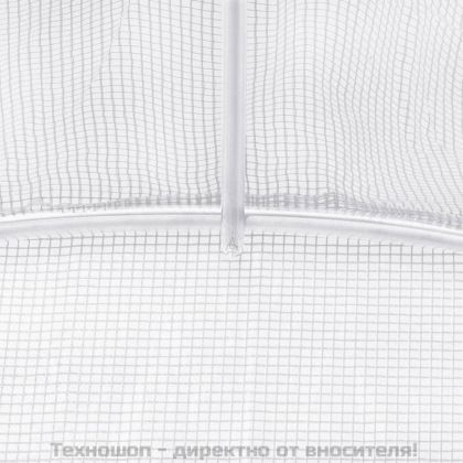 Оранжерия със стоманена рамка бяла 18 м² 6x3x2 м