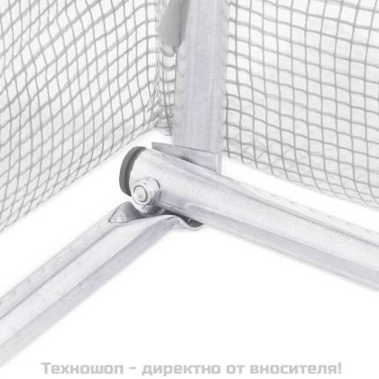Оранжерия със стоманена рамка бяла 18 м² 6x3x2 м