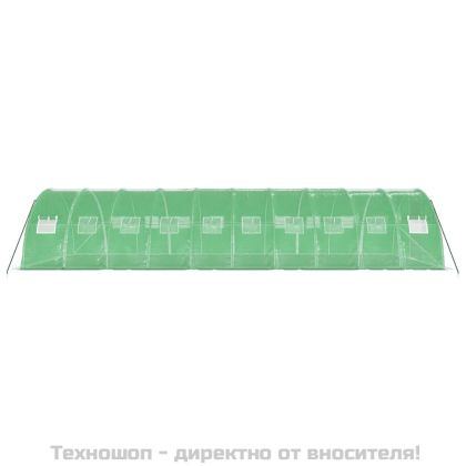 Оранжерия със стоманена рамка зелена 40 м² 10x4x2 м