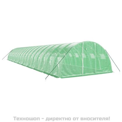 Оранжерия със стоманена рамка зелена 72 м² 18x4x2 м