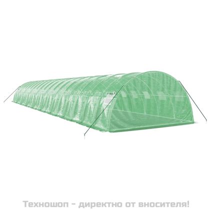 Оранжерия със стоманена рамка зелена 72 м² 18x4x2 м