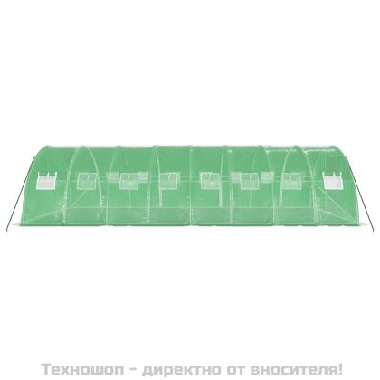 Оранжерия със стоманена рамка зелена 32 м² 8x4x2 м