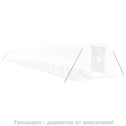 Оранжерия със стоманена рамка бяла 72 м² 24x3x2 м
