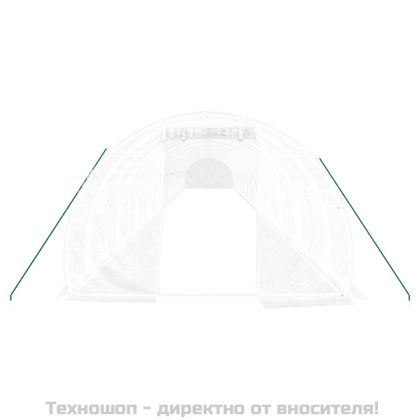 Оранжерия със стоманена рамка бяла 72 м² 24x3x2 м