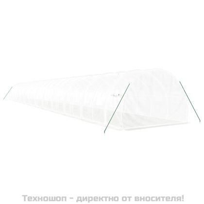 Оранжерия със стоманена рамка бяла 72 м² 24x3x2 м