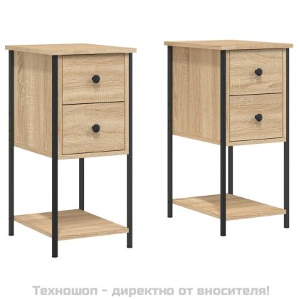 Нощни шкафчета, 2 бр, сонома дъб, 32x42x70 см, инженерно дърво