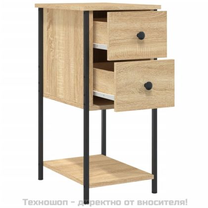 Нощни шкафчета, 2 бр, сонома дъб, 32x42x70 см, инженерно дърво