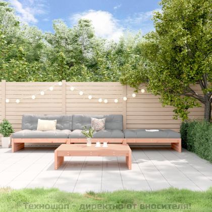 Градински комплект с възглавници, 4 части, дугласко дърво масив