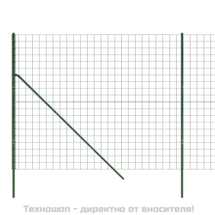 Ограда от телена мрежа зелена 1,8x10 м поцинкована стомана