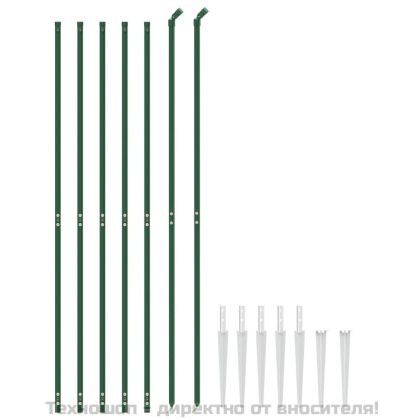 Ограда от телена мрежа с шипове, зелена, 2x10 м