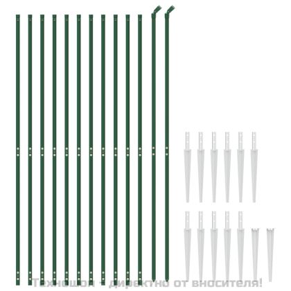 Плетена оградна мрежа с шипове, зелена, 1,8x25 м