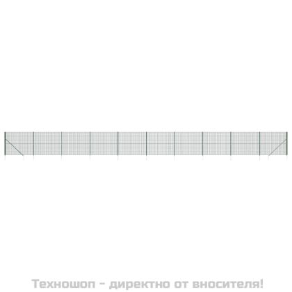 Плетена оградна мрежа с шипове, зелена, 2x25 м