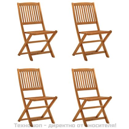 Градински трапезен комплект от 5 части, акациево дърво масив