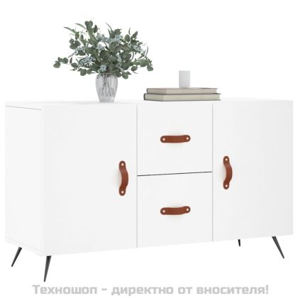 Сайдборд, бял, 100x36x60 см, инженерно дърво