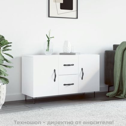 Сайдборд, бял, 100x36x60 см, инженерно дърво