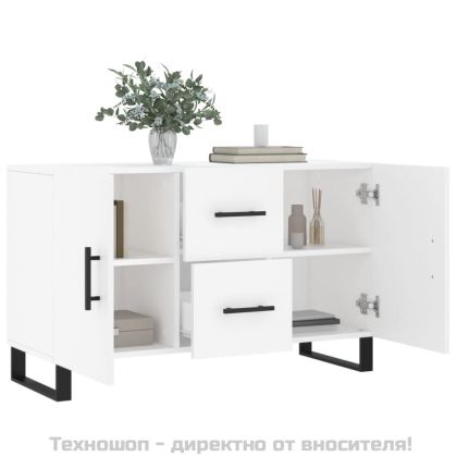 Сайдборд, бял, 100x36x60 см, инженерно дърво