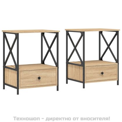 Нощни масички, 2 бр, сонома дъб, 50x41x65 см, инженерно дърво