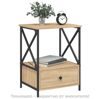 Нощни масички, 2 бр, сонома дъб, 50x41x65 см, инженерно дърво