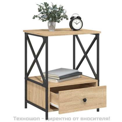 Нощни масички, 2 бр, сонома дъб, 50x41x65 см, инженерно дърво