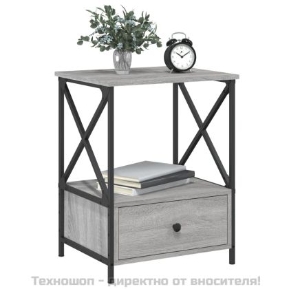 Нощни масички, 2 бр, cив сонома, 50x41x65 см, инженерно дърво